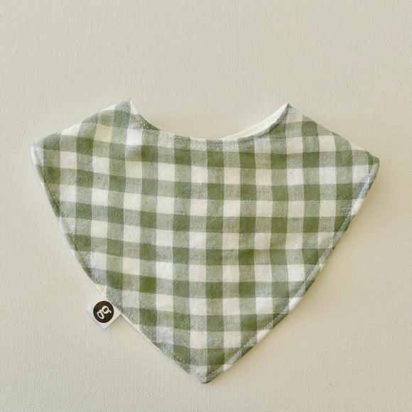 'GREEN GINGHAM' basic bib