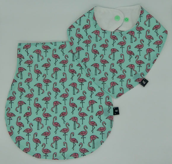 'FLAMINGO' basic bandana bib & burp cloth 2 piece set