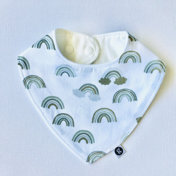 zOrganic cotton 'SAGE RAINBOWS' basic bib