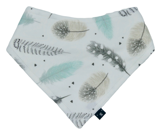 zzOrganic cotton basic bandana bib 'FEATHERS'