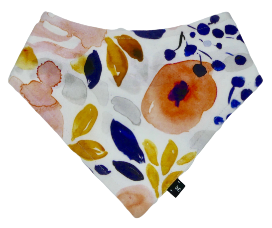 zzOrganic cotton basic bandana bib 'GENEVIEVE FLORAL'