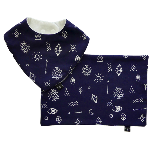 zzz 'AZTEC' basic bib and burp cloth set