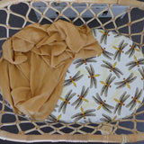 'DRAGONFLY' fitted bassinet sheet/change mat cover