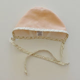 'RECYCLED COTTON BABY BONNET - BRIMLESS'